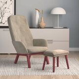  Stolica za opuštanje s tabureom svjetlosiva baršunasta | shoptok.hr