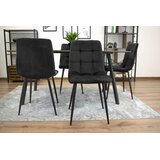  Set od 3 KARA baršunastih stolica u crnoj boji | shoptok.hr
