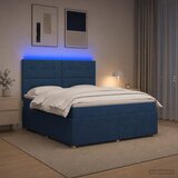  LED okvir za krevet s madracem Plava 140 x 190 cm Tkanina Cijene