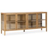 MOME Vitrina v hrastovem dekorju v naravni barvi 180x80x40 cm Ceci – | Shoptok.si