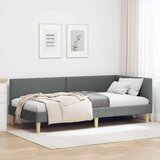 vidaXL Kotna postelja Temno siva 100 x 200 cm Tkanina in oblikovan les | Shoptok.si
