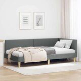 vidaXL Kutni okvir kreveta Ostalo s uzglavljem Tamno siva 100 x 200 cm | shoptok.hr