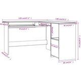  Kutni radni stol boja hrasta 120x140x75 cm konstruirano drvo | Eponuda.com