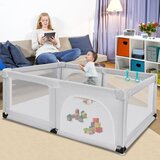 Dječja ogradica 120 X 190 cm s 50 igraćih lopticama, ogradica s mrežom i patentnim zatvaračem, siva | shoptok.hr
