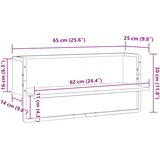  Zidna polica s prečkom boja hrasta sonome 65x25x30 cm | shoptok.hr