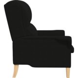 vidaXL Črn Naslanjač Črn Tkaninska obloga z lesenimi nogami | Shoptok.si