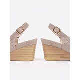 GOODIN Openwork beige wedge sandals | Shoptok.si
