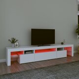 TV ormarić s LED svjetlima bijeli 215x36,5x40 cm | Eponuda.com