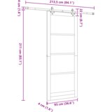 vidaXL klizna vrata s hardverom 93x232 cm od masivnog bora | shoptok.hr
