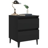  Nočna omarica 2 kosa črna 40x35x50 cm iverna plošča, (20624201) | Shoptok.si