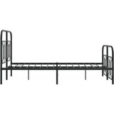 vidaXL metalni okvir kreveta uzglavlje i podnožje crni 120x190 cm | shoptok.hr