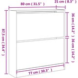Ormarić za cipele dimljeni hrast 80x21x87,5cm konstruirano drvo | shoptok.hr