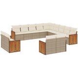  13-dijelni set vrtnih sofa s jastucima poliratan Bež | shoptok.hr