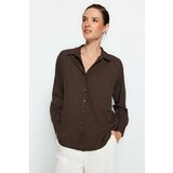 Trendyol Shirt - Brown - Oversize Cene