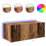 TV stenska omara z LED lučmi staro les 80x35x31 cm | Shoptok.si