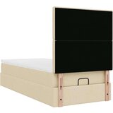 vidaXL Otomanski posteljni okvir z vzmetnico krem 80x200 cm blago, (21610334) | Shoptok.si