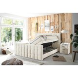 MID.YOU POSTELJA BOXSPRING 180 cm x 200 cm , tekstil, leseni material krem barve | Shoptok.si