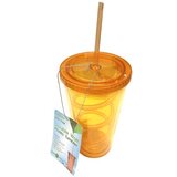  Čaša za vodu sa slamkom i poklopcem 500 ml narandžasta ( 1043344 ) Cene