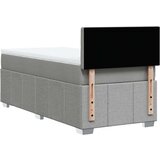 vidaXL Box spring postelja z vzmetnico svetlo siva 90x200 cm blago | Shoptok.si