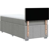 vidaXL Okvir kreveta s oprugama i madrac svjetlosivi 90x200cm tkanina | shoptok.hr