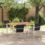  Vrtni set za objed 5 pcs Masivni teak drvo i nehrđajući čelik | shoptok.hr