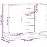 vidaXL Komoda dimljeni hrast 92x35x76 cm konstruirano drvo | shoptok.hr