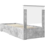  Konstrukcija postelje Betonsko siva in srebrna 75 x 190 cm, (5000103139) | Shoptok.si
