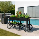 Herstera Garden | Pokretna povišena gredica | 94 L | 186x50x80 cm | Crna - BRANDED IN EU | shoptok.hr