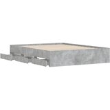  Okvir kreveta s ladicama siva boja betona 140x190 cm drveni | Eponuda.com