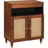 vidaXL Omare in policami za shranjevanje medijev s shranjevanjem z vrati Rjava | Shoptok.si