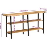  Konzolni stol 140x35x70 cm od masivnog drva manga - 140x35x70 cm 1 | shoptok.hr
