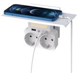 XO Smart zidni razdelnik sa policom WL09 2AC+2USB 2,4A BELI