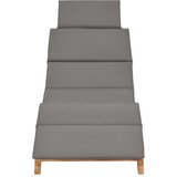 Maison Chic Zložljiv Ležalnik - Sončna ležalnik s temno sivo blazino trdna tikovina, (22043210) | Shoptok.si