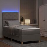  LED Box Spring Krevet Sivo-smeđa 100 x 200 cm tkanina | shoptok.hr