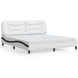  The Living Store Posteljni okvir z vzglavjem bel in črn 180x200 cm umetno usnje - Posteljni Okvir, (21450439) | Shoptok.si