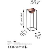 WALLXPERT Dekorativna saksija GED-021-B, 60 cm, O 20 cm,, Crna | Eponuda.ba