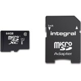Integral spominska kartica z SD adapterjem 64GB MICRO SDXC class10 90MB/s INMSDX64G10-90U1 | Shoptok.si