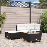 Maison Chic Vrtni stolček - Vrtni stoli z blazino črn 63,5x56x32 cm poli ratan JS821, (21877594) | Shoptok.si