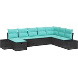 vidaXL Vrtna sedežna garnitura z blazino 8 pcs Črna Poly ratan, (5000134445) | Shoptok.si
