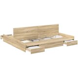  Krevet s ladicama Sonoma hrast 200 x 200 cm Konstruirano drvo | shoptok.hr