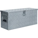 vidaXL Skrinja iz aluminija 76,5x26,5x33 cm srebrne barve