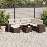 vidaXL 8-dijelni set vrtnih sofa s jastucima smeđi od poliratana | shoptok.hr