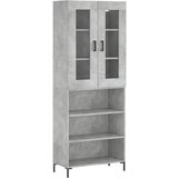 Maison Chic Visoka Komoda - Predalnik betonsko siva 69,5x34x180 cm inženirski les, (21718748) | Shoptok.si