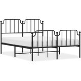  The Living Store Kovinski posteljni okvir z vzglavjem in vznožjem črn 140x200 cm - Posteljni Okvir, (21448813) | Shoptok.si