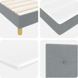 vidaXL Box Spring Krevet s Madracem u Svjetlosivoj, 90x200 cm, Tkanina | shoptok.hr