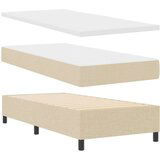 Box Spring Krevet s Madracem Krem 100x200 cm Tkanina | shoptok.hr