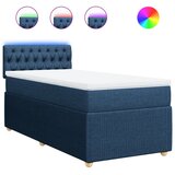 vidaXL Box spring postelja z vzmetnico modra 90x190 cm blago, (21291393) Cene