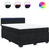 vidaXL Box spring postelja z vzmetnico črna 160x200 cm žamet, (21310882) Cene