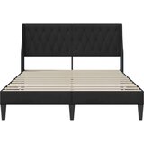  Okvir za krevet s uzglavljem Crna 140 x 190 cm Baršun - Crna 140 x 190 cm | shoptok.hr