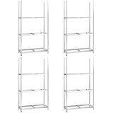  Stalci za gume s 3 razine 4 kom srebrni 110x40x200 cm čelični | shoptok.hr